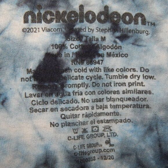 NICKELODEON Spongebob women's junior's medium tie-dye cropped graphic t-shirt - Picture 6 of 7
